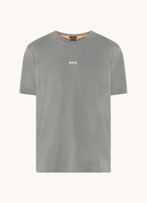 BOSS TChup T-shirt met logo - voorkant 3 olijfgroen