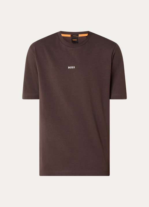 BOSS TChup T-shirt met logo - voorkant 2 open brown-248 / bruin