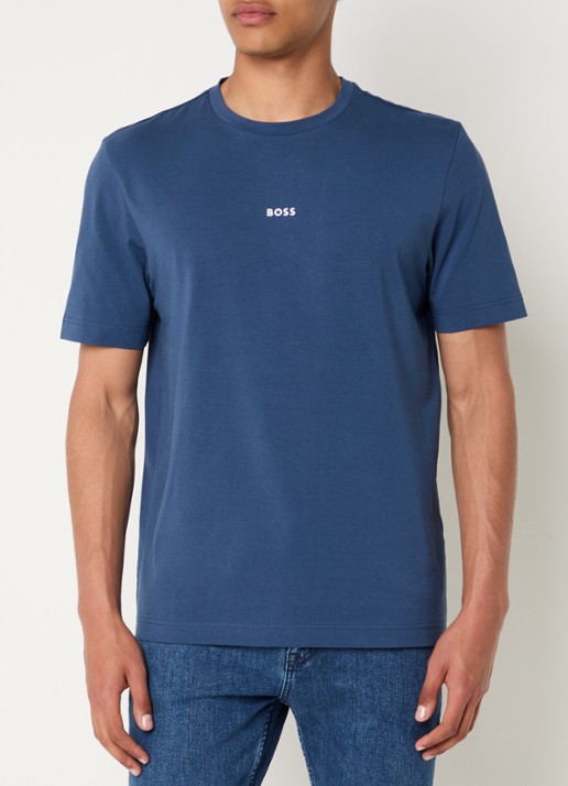 BOSS TChup T-shirt met logo - detail open blue-466 / blauw