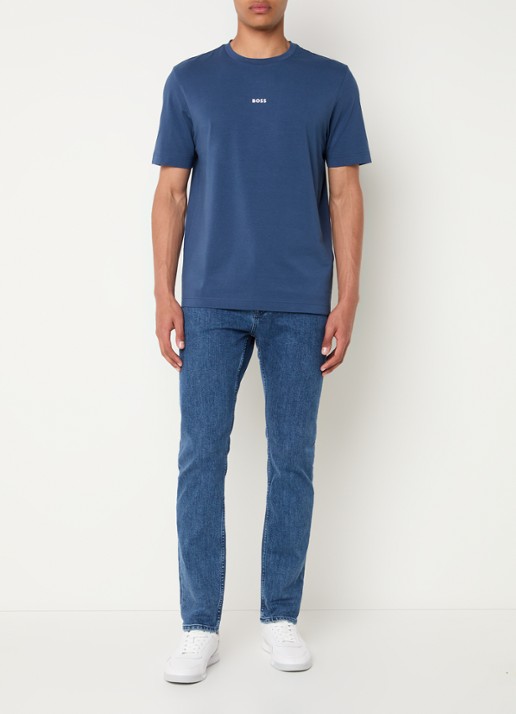 BOSS TChup T-shirt met logo - voorkant 4 open blue-466 / blauw