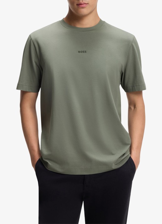 BOSS TChup T-shirt met logo - detail open grey-077 / grijs
