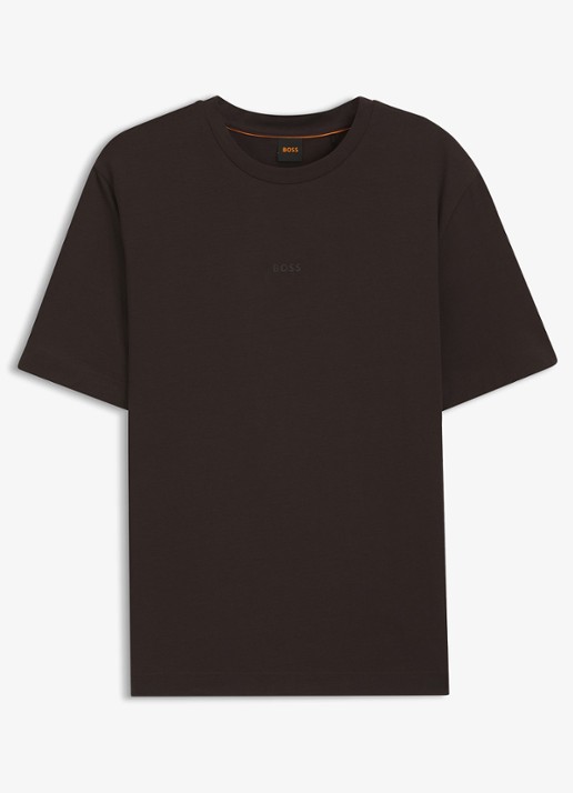 BOSS TChup T-shirt met logo - voorkant dark brown-207 / bruin