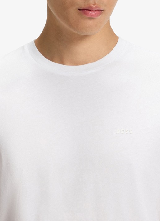 BOSS Thompson T-shirt met logo - detail 5 wit