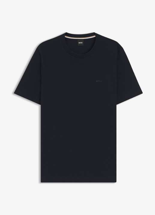 BOSS Thompson T-shirt met logo - voorkant 4 donkerblauw