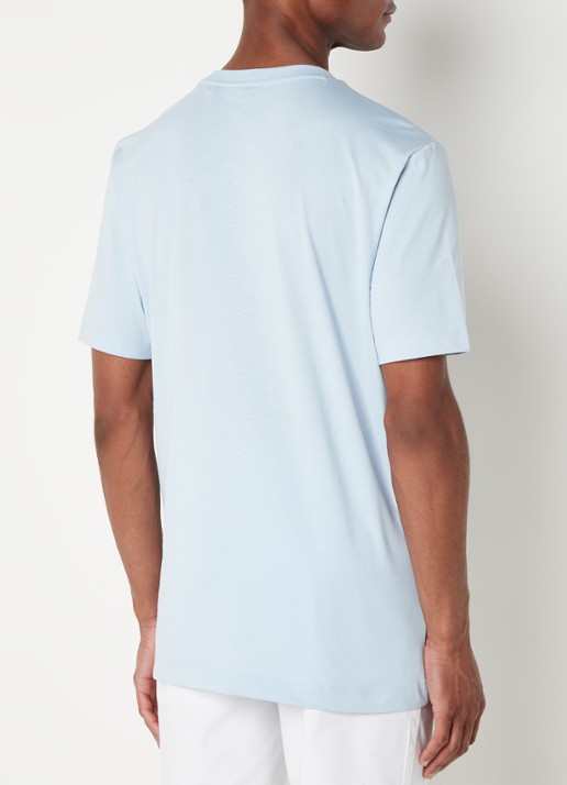 BOSS Thompson T-shirt met logo - achterkant aquablauw