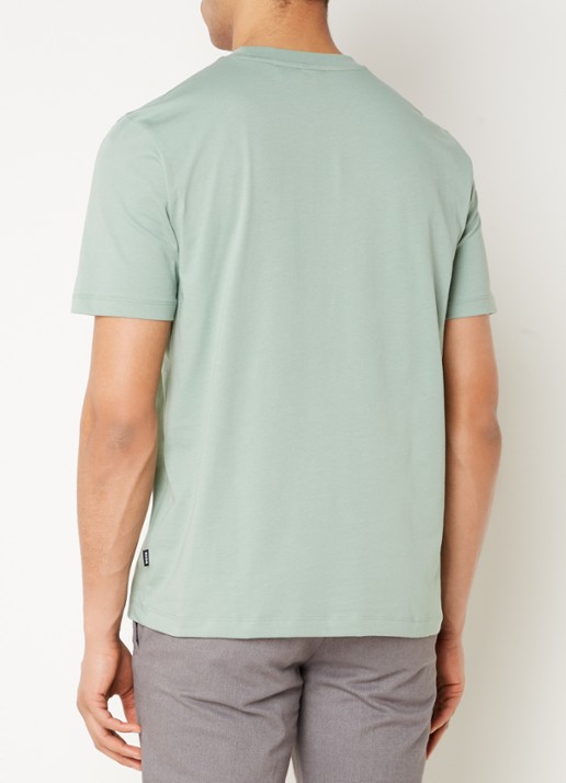 BOSS Thompson T-shirt met logo - achterkant lindegroen