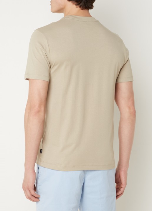 BOSS Thompson T-shirt met logo - achterkant beige