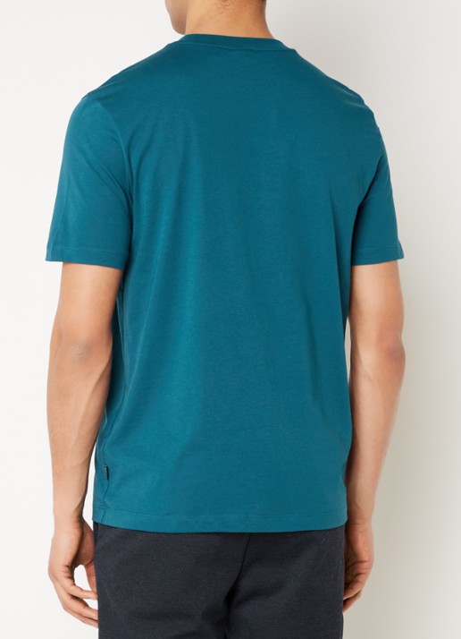 BOSS Thompson T-shirt met logo - achterkant 4 petrol