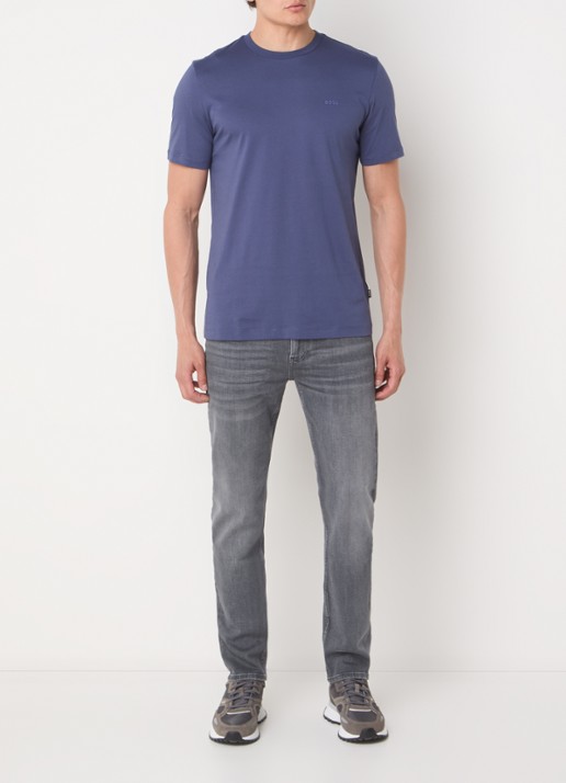 BOSS Thompson T-shirt met logo - voorkant 3 indigo