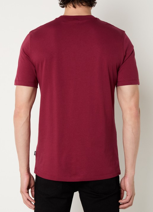 BOSS Thompson T-shirt met logo - achterkant 3 bordeauxrood