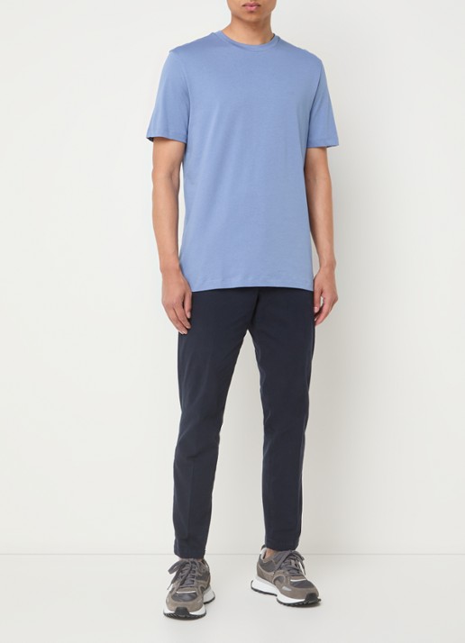 BOSS Thompson T-shirt met logo - voorkant 3 middenblauw