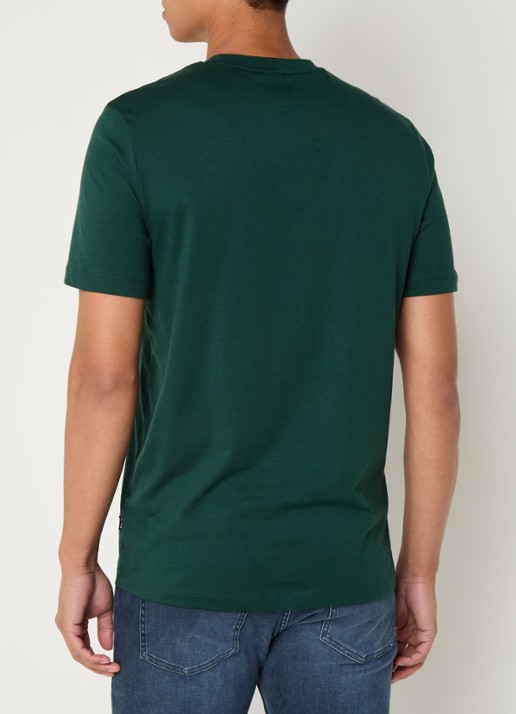 BOSS Thompson T-shirt met logo - achterkant groen