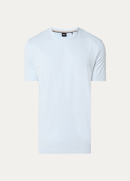 BOSS Thompson T-shirt met logo - voorkant 2 lichtblauw