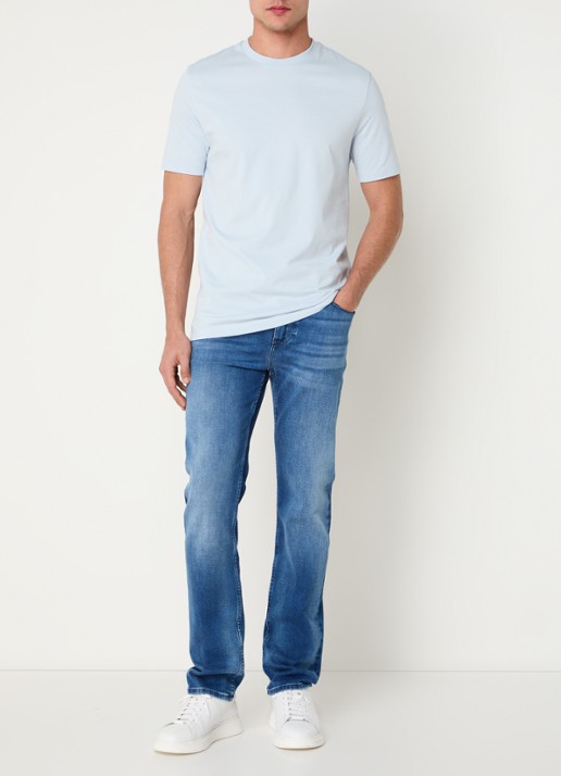 BOSS Thompson T-shirt met logo - voorkant 3 lichtblauw
