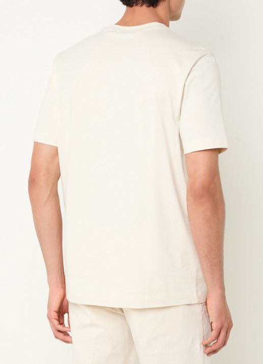 BOSS Thompson T-shirt met logo - achterkant 4 vanillegeel