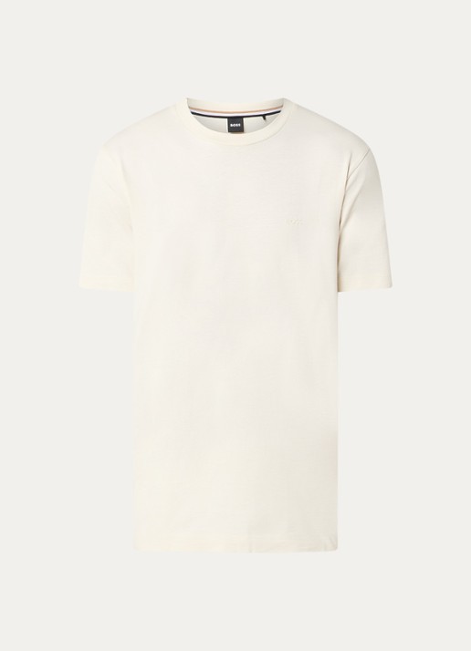 BOSS Thompson T-shirt met logo - voorkant 2 vanillegeel