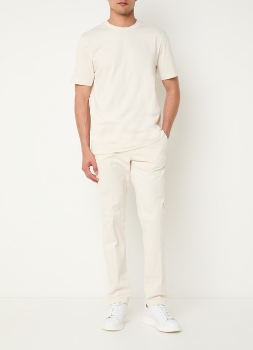 BOSS Thompson T-shirt met logo - voorkant 3 vanillegeel
