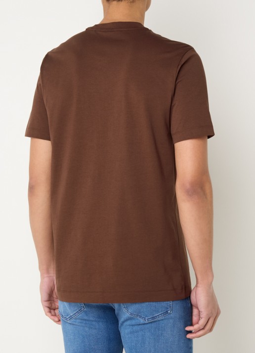 BOSS Thompson T-shirt met logo - achterkant donkerbruin