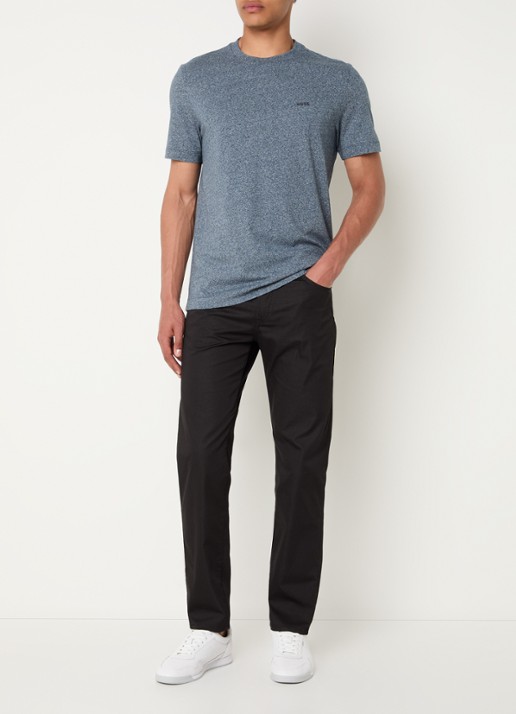 BOSS Thompson T-shirt met logo - voorkant 3 middengrijs