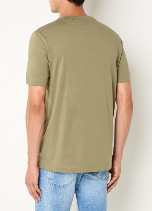 BOSS Thompson T-shirt met logo - achterkant 3 mosgroen