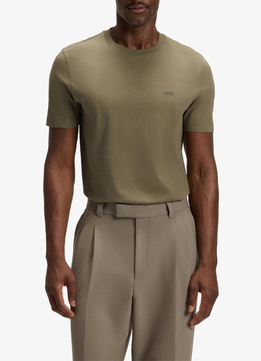 BOSS Thompson T-shirt met logo - detail 4 open brown / bruin