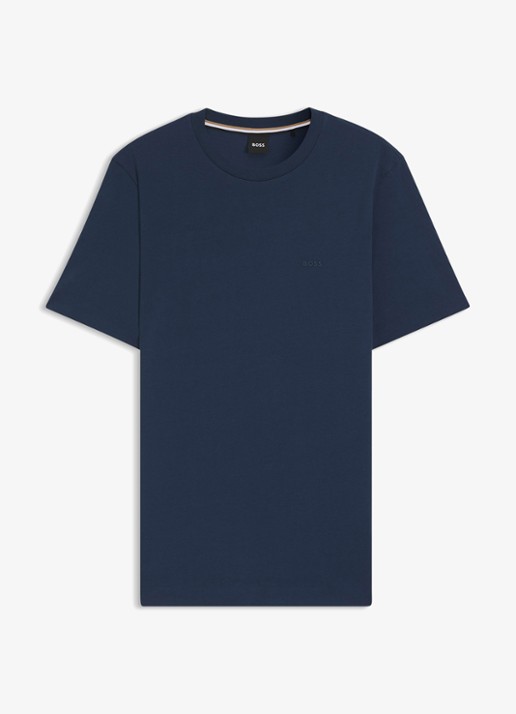 BOSS Thompson T-shirt met logo - voorkant 3 royalblauw