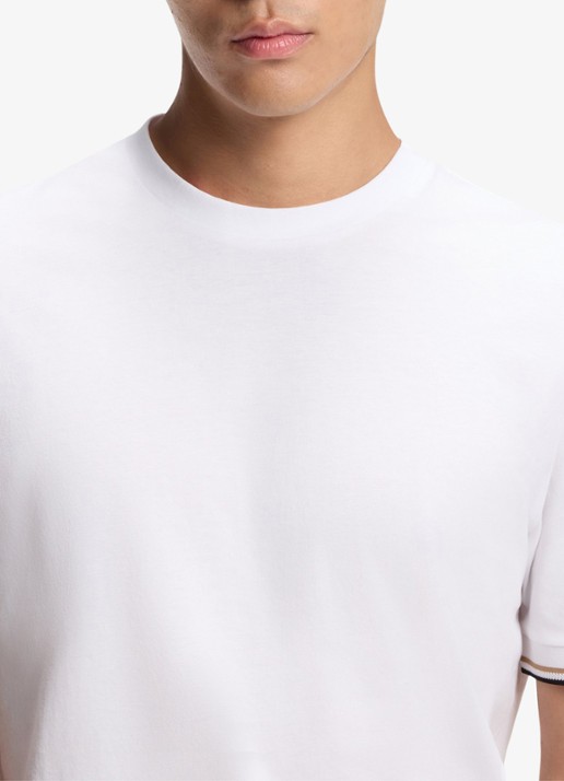 BOSS Thompson T-shirt met stretch - detail 5 wit