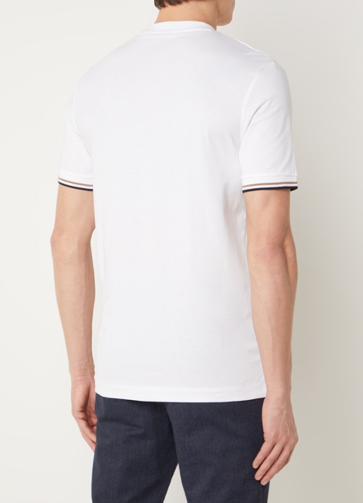 BOSS Thompson T-shirt met stretch - achterkant 8 wit