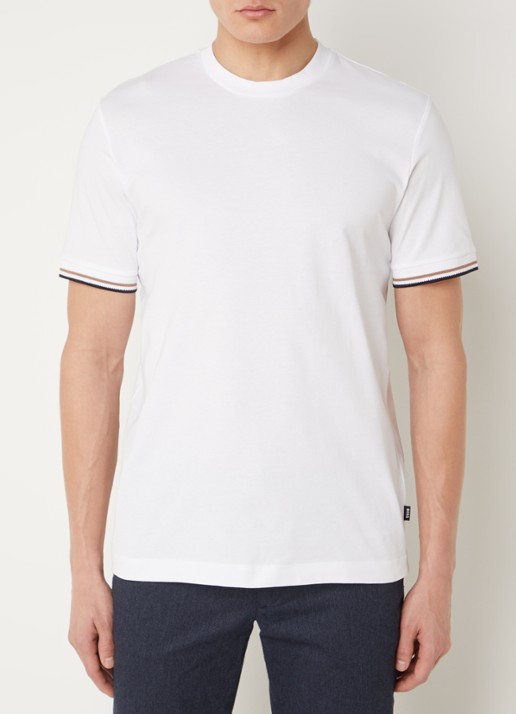 BOSS Thompson T-shirt met stretch - detail 6 wit