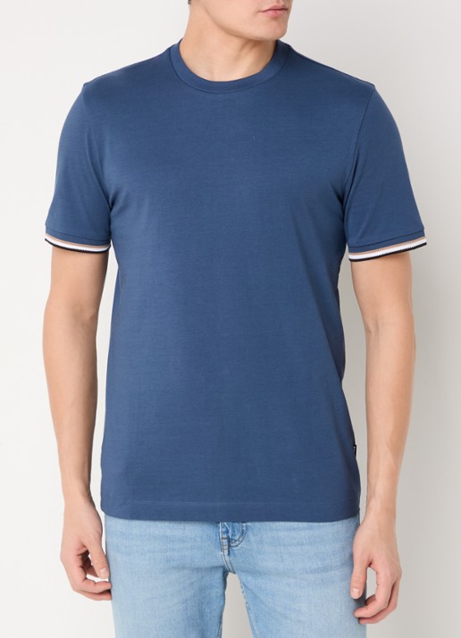 BOSS Thompson T-shirt met stretch - detail 4 petrol