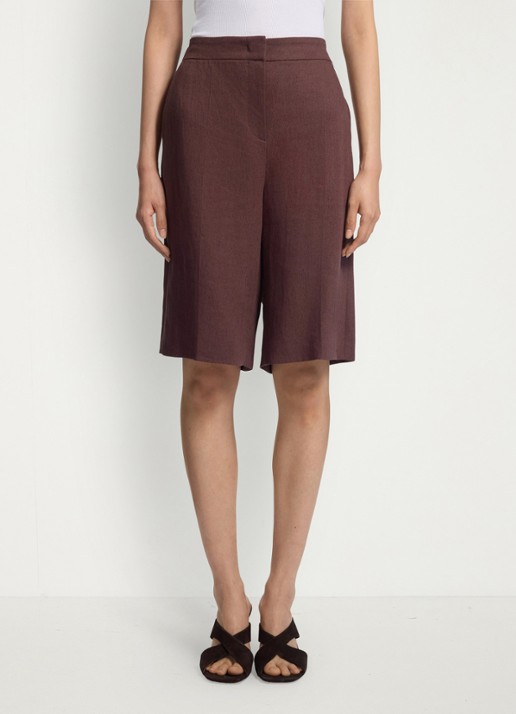 BOSS Tianala high waist loose fit korte broek met plooien