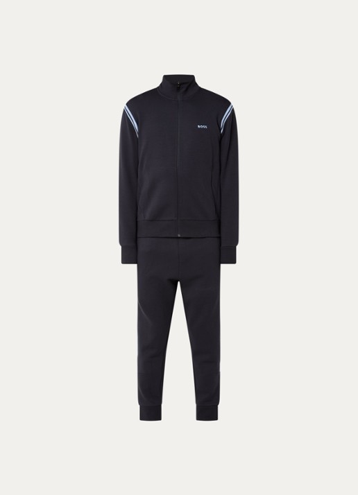 BOSS Trainingspak met steekzakken en logo - voorkant 3 donkerblauw