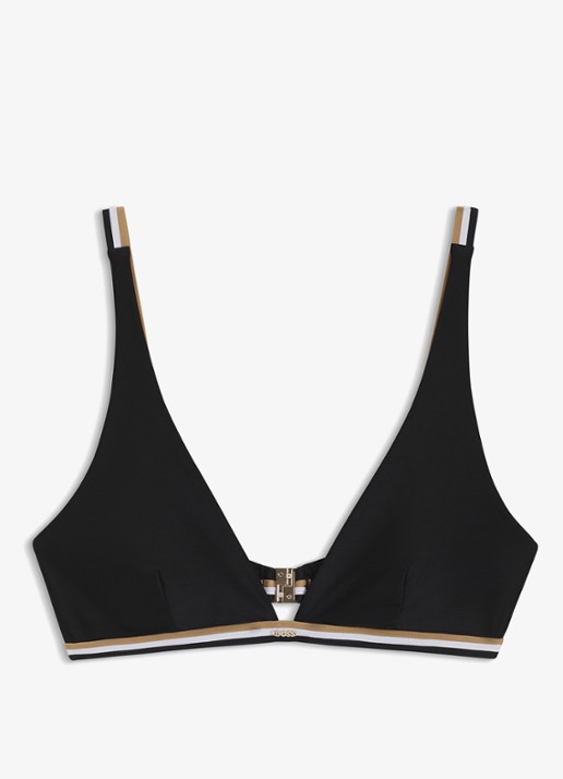 BOSS Triangel bikinitop met uitneembare vulling - voorkant zwart