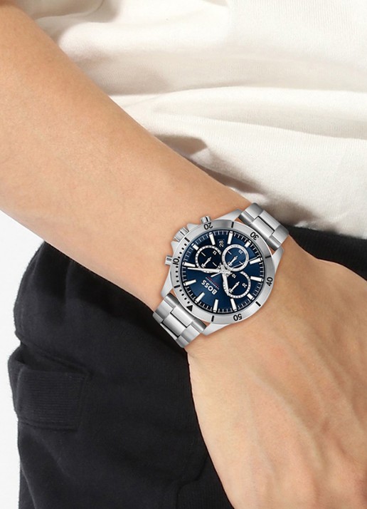 BOSS Troper horloge HB1514069  - voorkant 2 zilver