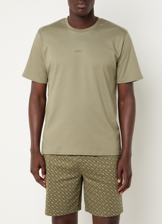 BOSS Tweedelige pyjama van katoen - detail 4 open green-349 / groen