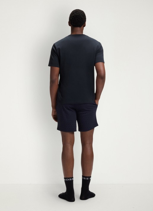 BOSS Tweedelige pyjama van katoen - achterkant dark blue-406 / blauw