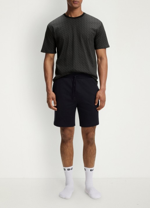 BOSS Tweedelige pyjama van katoen - voorkant 2 black-002 / zwart
