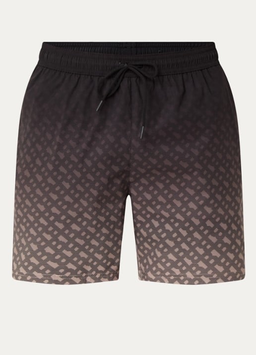 BOSS Vale zwemshorts met logoprint - voorkant 2 donkergrijs