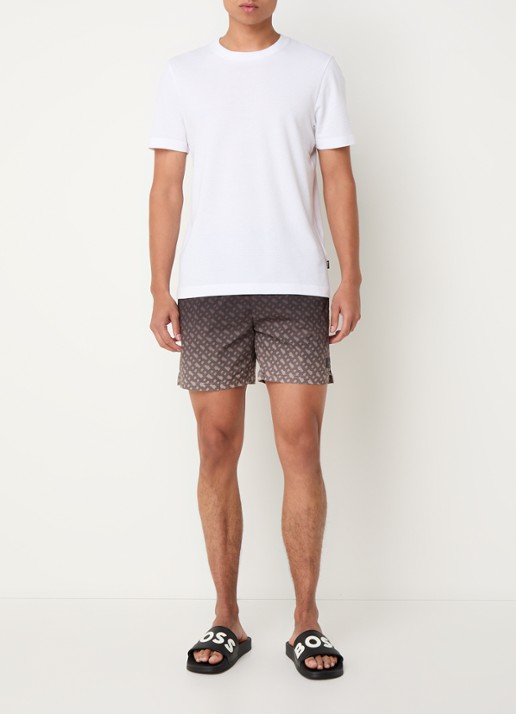 BOSS Vale zwemshorts met logoprint - voorkant 3 donkergrijs