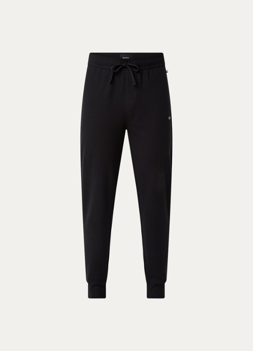 BOSS Waffle pyjamabroek met structuur - voorkant 4 zwart