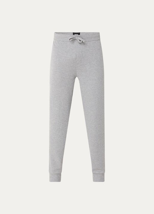 BOSS Waffle pyjamabroek met structuur - voorkant 4 grijsmele