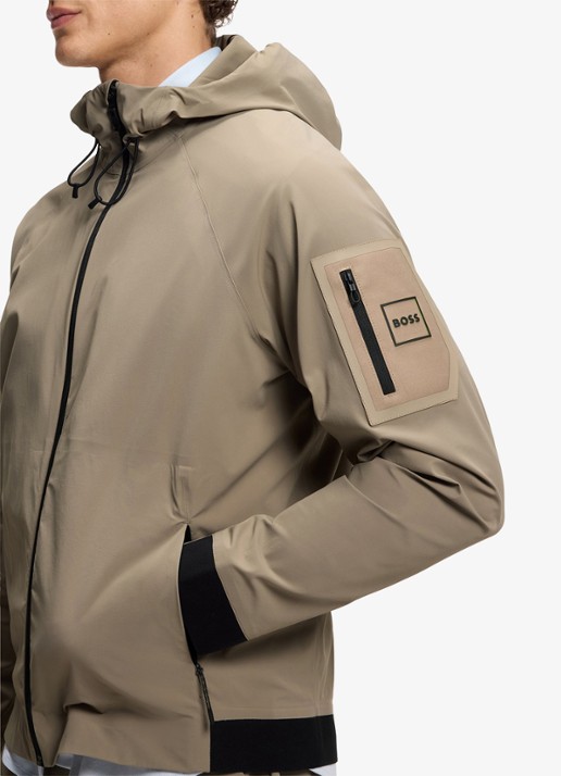 BOSS Waterafstotende jas met capuchon - detail 4 light/pastel green-334 / groen