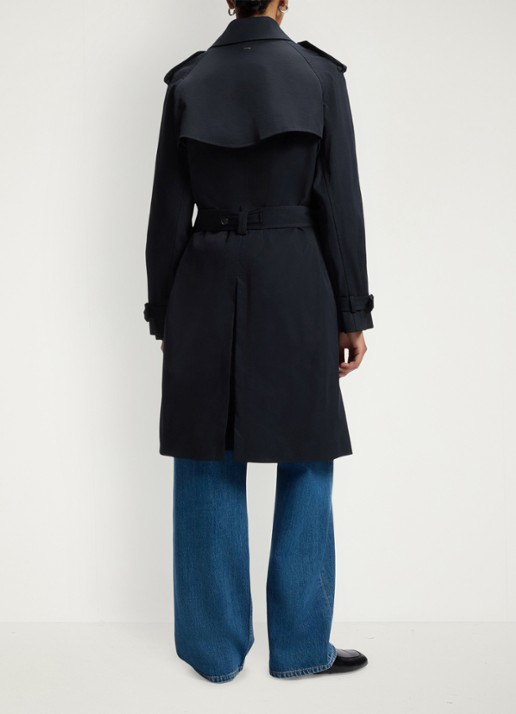 BOSS Waterafstotende trenchcoat met gespriem - achterkant 6 dark blue-404 / blauw
