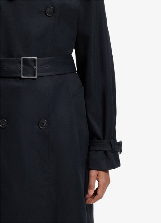 BOSS Waterafstotende trenchcoat met gespriem - detail 4 dark blue-404 / blauw