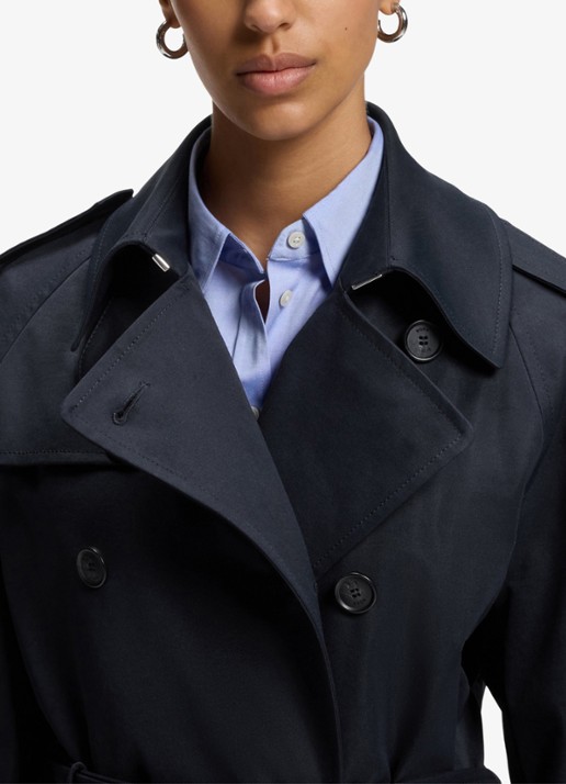BOSS Waterafstotende trenchcoat met gespriem - detail 5 dark blue-404 / blauw