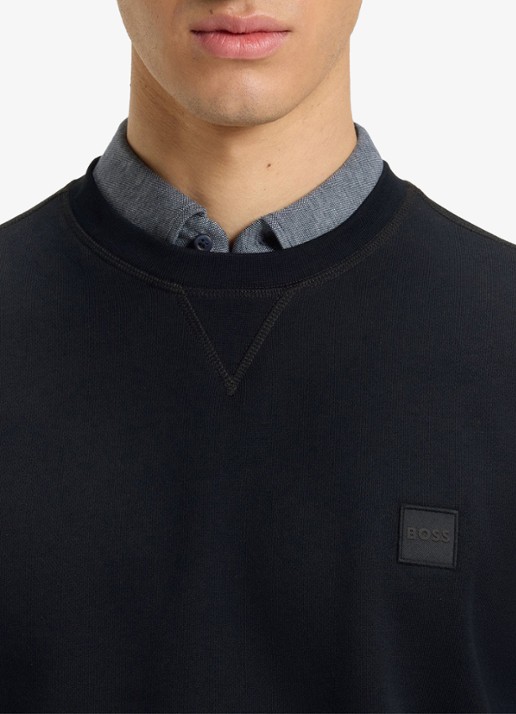 BOSS Westart sweater met logo - detail 5 donkerblauw