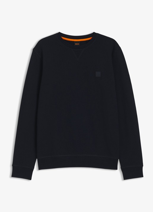 BOSS Westart sweater met logo - voorkant 2 donkerblauw