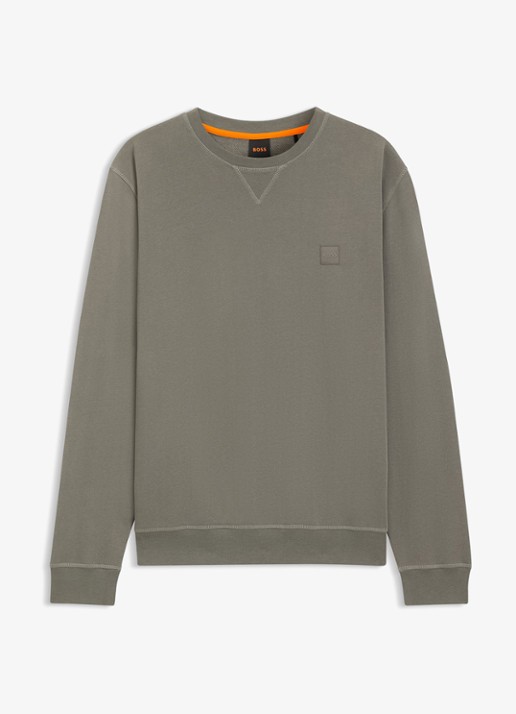 BOSS Westart sweater met logo - voorkant 6 open grey-076 / grijs