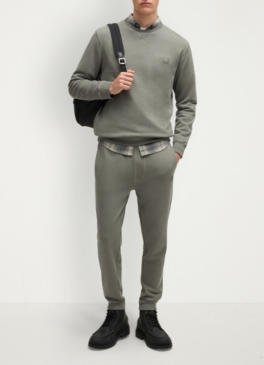 BOSS Westart sweater met logo - voorkant 7 open grey-076 / grijs