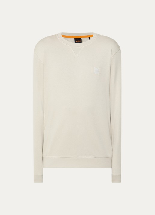 BOSS Westart sweater met logo - voorkant light beige-271 / beige